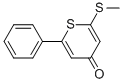 结构式 CAS# 113544-16-4, 2-(甲硫基)-6-苯基-4H-噻喃-4-酮