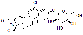 CAS#: 113547-99-2， [(3S,8R,9S,10R,13S,14S,17R)-17-Acetyl-6-Chloro-10,13-Dimethyl-3-[(2R,3R,4S,5S,6R)-3,4,5-Trihydroxy-6-(Hydroxymethyl)Oxan-2-Yl]Oxy-1,2,3,8,9,11,12,14,15,16-Decahydrocyclopenta[a]Phenanthren-17-Yl] Acetate