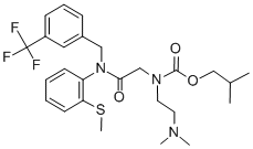 CAS#: 113593-34-3， 2-Methylpropyl N-(2-Dimethylaminoethyl)-N-[2-[(2-Methylsulfanylphenyl)-[[3-(Trifluoromethyl)Phenyl]Methyl]Amino]-2-Oxoethyl]Carbamate