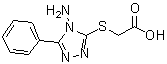 structure of CAS# 114402-22-1, [(4-Amino-5-Phenyl-4H-1,2,4-Triazol-3-Yl)Sulfanyl]Acetic Acid;(4-Amino-<wbr>5-phenyl-<wbr>4H-[1,2,4<wbr>]triazol-<wbr>3-ylsulfa<wbr>nyl)-acet<wbr>ic acid;[(4-amino-5-phenyl-4H-1,2,4-triazol-3-yl)thio]acetic acid;[(4-Amino-5-phenyl-4H-1,2,4-triazol-3-yl)thio]-acetic acid