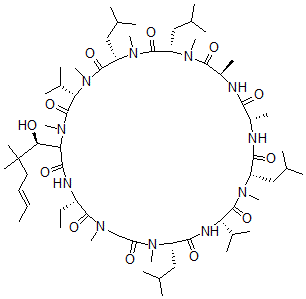 CAS#: 114865-22-4， N-Methyl-4-((E)-2-butenyl)-4,4-dimethylthreonine cyclosporin A