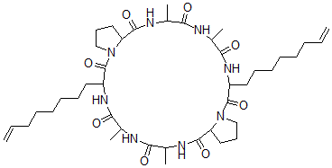 CAS#: 115042-89-2， Cyclo(Alanyl-Alanyl-2-Amino-9-Decanoic Acid-Prolyl)(2)