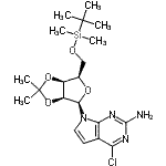 CAS#: 115479-40-8， 4-Chloro-7-{5-O-[Dimethyl(2-Methyl-2-Propanyl)Silyl]-2,3-O-Isopropylidene-beta-D-Lyxofuranosyl}-7H-Pyrrolo[2,3-d]Pyrimidin-2-Amine