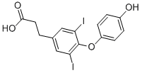 structure of CAS# 1158-10-7, 3-[4-(4-Hydroxyphenoxy)-3,5-Diiodophenyl]Propanoic Acid;3-[4-(4-Hydroxyphenoxy)-3,5-Diiodo-Phenyl]Propanoic Acid;3-[4-(4-Hydroxyphenoxy)-3,5-Diiodo-Phenyl]Propionic Acid;Benzenepropanoic Acid, 4-(4-Hydroxyphenoxy)-3,5-Diiodo-