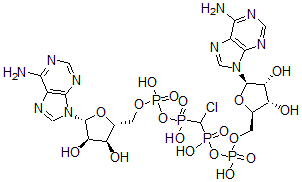 CAS#: 116371-34-7， beta,beta'-Monochloromethylene diadenosine 5',5'''-P(1),P(4)-tetraphosphate