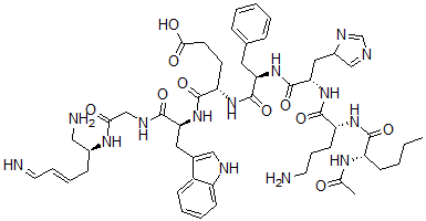 CAS#: 116375-29-2， N-Acetyl-L-norleucyl-D-ornithyl-L-histidyl-D-phenylalanyl-L-alpha-glutamyl-L-tryptophylglycyl-L-lysinamide cyclic (5-2)-peptide
