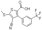 CAS#: 116492-99-0， 4-Cyano-5-(Methylsulfanyl)-3-[3-(Trifluoromethyl)Phenyl]-2-Thiophenecarboxylic Acid