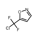 structure of CAS# 116611-76-8, 5-[Chloro(Difluoro)Methyl]-1,2-Oxazole;5-(Chlorodifluoromethyl)-1,2-oxazole;5-(Chlorodifluoromethyl)-1,2-oxazole 98%;5-(chlorodifluoromethyl)isoxazole