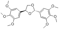 structure of CAS# 116673-45-1, (2R,4R)-rel-2,4-Bis(3,4,5-Trimethoxyphenyl)-1,3-Dioxolane;(+/-) TRANS-2,5-BIS(3,4,5-TRIMETHOXYPHENYL)-1,3-DIOXOLANE;TRANS-(+/-)-2,4-BIS(3,4,5-TRIMETHOXYPHENYL)-1,3-DIOXOLANE;(2R,4R)-Rel-2,4-Bis(3,4,5-Trimethoxyphenyl)-1,3-Dioxolane