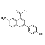 structure of CAS# 116734-15-7, 2-(4-Hydroxyphenyl)-6-Methyl-4-Quinolinecarboxylic Acid;2-(4-hydroxyphenyl)-6-methyl-4-quinolinecarboxylic acid;2-(4-hydroxyphenyl)-6-methylquinoline-4-carboxylic acid;2-(4-HYDROXY-PHENYL)-6-METHYL-QUINOLINE-4-CARBOXYLICACID