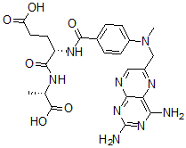 CAS#: 116819-28-4， (4S)-4-[[4-[(2,4-Diaminopteridin-6-Yl)Methyl-Methylamino]Benzoyl]Amino]-5-[[(2S)-1-Hydroxy-1-Oxopropan-2-Yl]Amino]-5-Oxopentanoic Acid