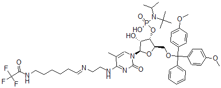 CAS#: 117032-52-7， N(4)-(N-(6-Trifluoroacetylamidocaproyl)-2-aminoethyl)-5'-O-dimethoxytrityl-5-methyl-2'-deoxycytidine-3'-N,N-diisopropylmethylphosphoramidite
