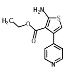 结构式 CAS# 117516-88-8, 乙基2-氨基-4-(4-吡啶基)-3-噻吩羧酸酯