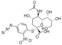 CAS#: 117681-72-8， (2S,4S,5R,6R)-5-acetamido-2-(4-azido-2-nitro-phenyl)sulfanyl-4-hydroxy-6-[(1R,2R)-1,2,3-trihydroxypropyl]oxane-2-carboxylic acid