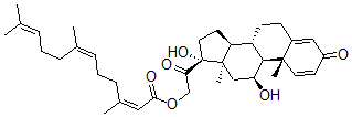 CAS#: 118244-45-4， [2-[(8S,9S,10S,11S,13S,14S,17R)-11,17-Dihydroxy-10,13-Dimethyl-3-Oxo-7,8,9,11,12,14,15,16-Octahydro-6H-Cyclopenta[a]Phenanthren-17-Yl]-2-Oxo-Ethyl] 3,7,11-Trimethyldodeca-2,6,10-Trienoate
