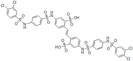 CAS#: 118265-89-7， 2,2'-(1,2-Ethenediyl)bis(5-(((4-(((3,4-dichlorophenyl)sulfonyl)amino)phenyl)sulfonyl)amino)-Benzenesulfonic acid