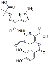 CAS#: 118680-12-9， 7-(2- (2-Aminothiazol-4-Yl)-2-(1-Carboxy-1-Methylethoxyimino)Acetamido)-3-(3,4-Dihydroxybenzoyloxy)Methyl-3-Cephem-4-Carboxylic Acid