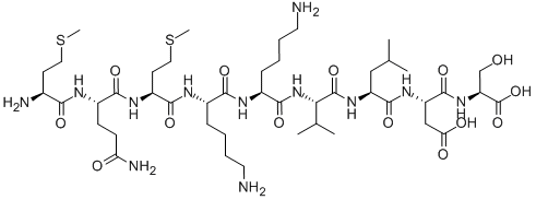 CAS#: 118850-71-8， L-Methionyl-L-Glutaminyl-L-Methionyl-L-Lysyl-L-Lysyl-L-Valyl-L-Leucyl-L-alpha-Aspartyl-L-Serine