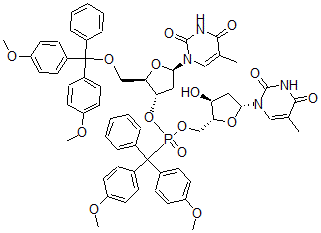 CAS#: 118867-43-9， 5'-O-(4,4'-Dimethoxytriphenylmethyl)Dithymidyl (3',5')-4,4'-Dimethoxytriphenylmethanephosphonate