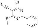 structure of CAS# 118996-61-5, 4-Chloro-6-(Methylthio)-2-Phenyl-5-Pyrimidinecarbonitrile