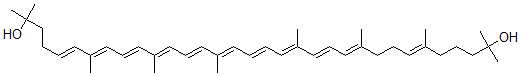 CAS#: 1191-20-4， (5E,7E,9E,11E,13E,15E,17E,19E,21E,23E,27E)-2,7,11,15,20,24,28,32-Octamethyltritriaconta-5,7,9,11,13,15,17,19,21,23,27-Undecaene-2,32-Diol