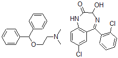 CAS#: 119177-41-2， 7-Chloro-5-(2-chlorophenyl)-1,3-dihydro-3-hydroxy-2H-1,4-benzodiazepin-2-one mixt. with 2-(diphenylmethoxy)-N,N-dimethylethanamine