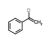 structure of CAS# 1193-80-2, (1-<Sup>2</Sup>H)Vinylbenzene;Styrene-2-d1;STYRENE-Î‘-D1;Styrene-Î±-d1