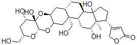 CAS#: 119459-76-6， (3beta(2S,3S,4S,6S),5alpha,12beta)-12,14,19-Trihydroxy-2,3-((Tetrahydro-3,4-Dihydroxy-6-(Hydroxymethyl)-2H-Pyran-3,2-Diyl)Bis(Oxy))-Card-20(22)-Enolide