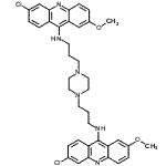 结构式 CAS# 119662-55-4, N,N'-(1,4-哌嗪二基二-3,1-丙烷二基)二(6-氯-2-甲氧基-9-吖啶胺)