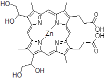CAS#: 119700-81-1， {3,3'-[7,12-Bis(1,2-Dihydroxyethyl)-3,8,13,17-Tetramethyl-2,18-Porphyrindiyl-kappa<Sup>2</Sup>N<Sup>22</Sup>,N<Sup>24</Sup>]Dipropanoato(2-)}Zinc