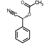 structure of CAS# 119718-89-7, (R)-Cyano(Phenyl)Methyl Acetate;(R)-¦Á-Acetoxyphenylacetonitrile;(R)-O-acetyl-2-hydroxy-2-phenylacetonitrile;(R)-α-Acetoxyphenylacetonitrile