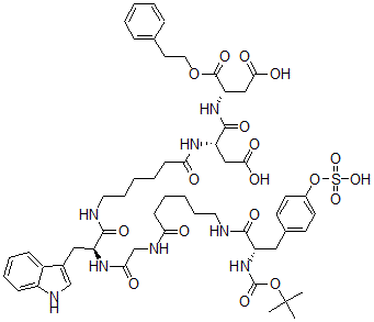 CAS#: 119733-42-5， tert-Butyloxycarbonyl-tyrosyl-aminohexanoyl-glycyl-tryptophyl-aminohexanoyl-aspartyl phenylethyl ester