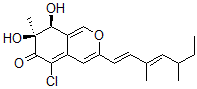 CAS#: 119993-48-5， (7S,8S)-5-Chloro-3-[(1E,3E)-3,5-Dimethylhepta-1,3-Dienyl]-7,8-Dihydroxy-7-Methyl-8H-Isochromen-6-One
