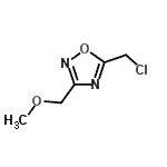 structure of CAS# 120003-15-8, 5-(Chloromethyl)-3-(Methoxymethyl)-1,2,4-Oxadiazole;[5-(chloromethyl)(1,2,4-oxadiazol-3-yl)]methoxymethane;1-{3-[(me<wbr>thylsulfa<wbr>nyl)methy<wbr>l]-1,2,4-<wbr>oxadiazol<wbr>-5-yl}met<wbr>hanamine;MFCD08691644