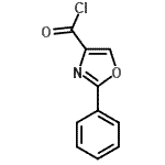 structure of CAS# 1204-70-2, 2-Phenyl-1,3-Oxazole-4-Carbonyl Chloride;<strike >204702</strike>;2-phenyl-1,3-oxazole-4-carbonyl chloride;2-phenyloxazole-4-carbonyl chloride