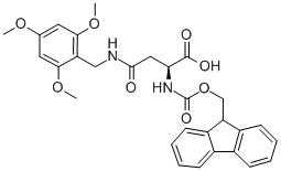 structure of CAS# 120658-63-1, N2-[(9H-Fluoren-9-Ylmethoxy)Carbonyl]-N-[(2,4,6-Trimethoxyphenyl)Methyl]-L-Asparagine;N-ALPHA-(9-FLUORENYLMETHOXYCARBONYL)-TRIMETHOXYBENZYL-L-ASPARAGINE;N-ALPHA-FMOC-N-GAMMA-(2,4,6-TRIMETHOXYBENZYL)-L-ASPARAGINE;N-ALPHA-FMOC-N-BETA-2,4,6-TRIMETHOXYBENZYL-L-ASPARAGINE
