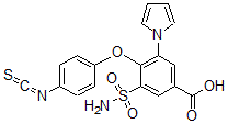 CAS#: 120749-13-5， 4-(4-Isothiocyanatophenoxy)-3-Pyrrol-1-Yl-5-Sulfamoylbenzoic Acid