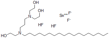 CAS#: 120812-75-1， 2,2'-((3-((2-hydroxyethyl)octadecylamino)propyl)imino)bis-Ethanol dihydrofluoride, mixt. with tin fluoride