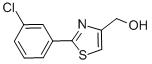 structure of CAS# 121202-20-8, 2-(3-Chlorophenyl)-4-Thiazolemethanol;[2-(3-Chlorophenyl)-1,3-Thiazol-4-Yl]Methanol 97%;[2-(3-CHLOROPHENYL)-1,3-THIAZOL-4-YL]METHANOL;[2-(3-CHLORO-PHENYL)-THIAZOL-4-YL]-METHANOL