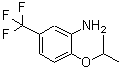 structure of CAS# 121307-23-1, 2-Isopropoxy-5-(Trifluoromethyl)Aniline;[2-isopropoxy-5-(trifluoromethyl)phenyl]amine hydrochloride;2-(1-methylethoxy)-5-(trifluoromethyl)aniline;2-(methylethoxy)-5-(trifluoromethyl)phenylamine