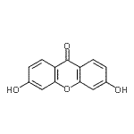 structure of CAS# 1214-24-0, 3,6-Dihydroxy-9H-Xanthen-9-One;BAS 00076941;EU-0066788;ZINC03894834