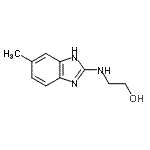 structure of CAS# 121477-75-6, 2-[(6-Methyl-1H-Benzimidazol-2-Yl)Amino]Ethanol;2-((5-methyl-1H-benzo[d]imidazol-2-yl)amino)ethanol;2-(5-Methyl-1H-benzoimidazol-2-ylamino)-ethanol;MFCD20502983