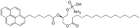 CAS 登录号：121496-64-8， [(2R)-3-膦酰氧基-2-(6-芘-1-基己酰氧基)丙基]十六烷酸酯