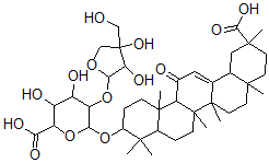 CAS#: 121709-66-8， 3-O-(beta-D-Apiofuranosyl(1-2)-beta-D-glucuronopyranosyl)glycyrrhetic acid