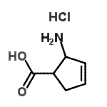 CAS 登录号：122022-92-8， 2-氨基-3-环戊烯-1-羧酸盐酸盐(1:1)