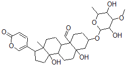 CAS#: 122188-47-0， (3beta,5beta)-3-((6-deoxy-3-O-methyl-alpha-D-galactopyranosyl)oxy)-5,14-dihydroxy-19-oxo-Bufa-20,22-dienolide
