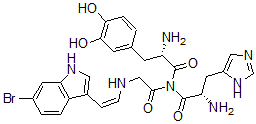 CAS#: 122548-03-2， (2S)-2-Amino-N-[(2S)-2-Amino-3-(3H-Imidazol-4-Yl)Propanoyl]-N-[2-[[(Z)-2-(6-Bromo-1H-Indol-3-Yl)Ethenyl]Amino]Acetyl]-3-(3,4-Dihydroxyphenyl)Propanamide