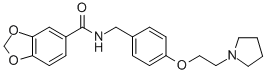 CAS#: 122892-32-4， N-[[4-[2-(1-Pyrrolidinyl)Ethoxy]Phenyl]Methyl]-1,3-Benzodioxole-5-Carboxamide