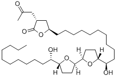 CAS#: 123012-00-0， (3S,5R)-5-[(11R)-11-Hydroxy-11-[(2R,5R)-5-[(2R,5R)-5-[(1S)-1-Hydroxyundecyl]Oxolan-2-Yl]Oxolan-2-Yl]Undecyl]-3-(2-Oxopropyl)Oxolan-2-One