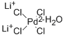 structure of CAS# 123334-21-4, (Sp-4-1)-Tetrachloro-Palladate Dilithium Hydrate;Lithium Tetrachloropalladate(II) Trihydrate.;Lithium Tetrachloropalladate(II) Hydrate,99%;LITHIUM TETRACHLOROPALLADATE(II) N-HYDRATE